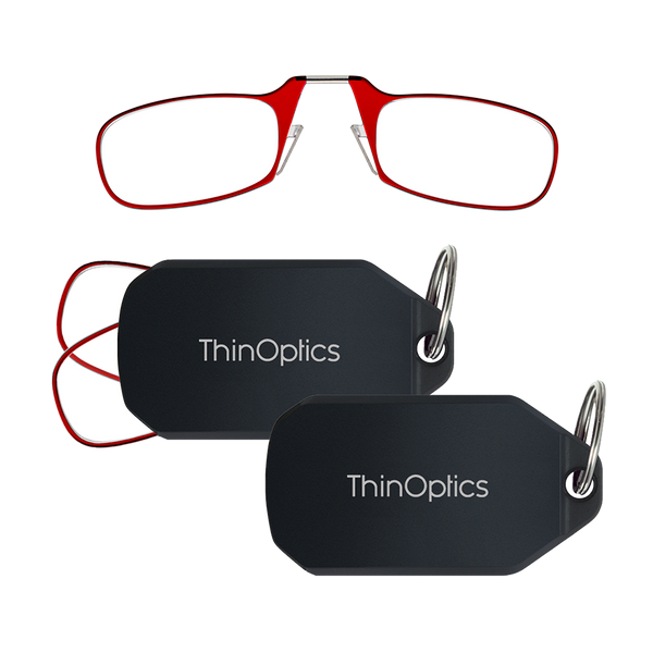 2-Pack Readers + Black Keychain Case