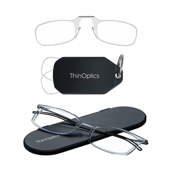 Sleek design meets multi-pack universal comfort. Our Clear Readers adapt to you, offering a barely-there feel with robust durability. Paired with a black case and keychain case: minimalist design, thin frames, and compact for portability.
Full-frame Brooklyn Reading Glasses + Milano Case: Iconic, resilient glasses with a silent magnetic case for easy storage. Together with Viral Readers + Keychain Case: Ultra-portable Readers with a handy case, praised for their exceptional functionality on social media.