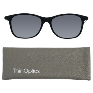 The Menlo Park Sunglasses' polarized lenses enhance your vision by eliminating glare. Comes with a soft, squeeze-to-open case that’s as durable as it is light—adding another layer of convenience to your eyewear.
