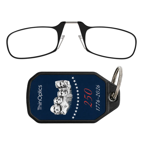 black readers with navy Rushmore Commemorative Keychain Case