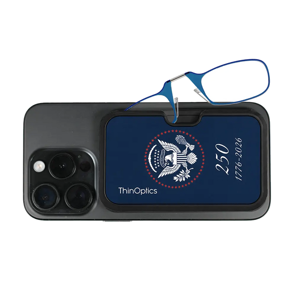 blue readers with navy Presidential Commemorative Magsafe Pod