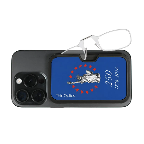 clear readers with royal Lady Liberty Commemorative Magsafe Pod
