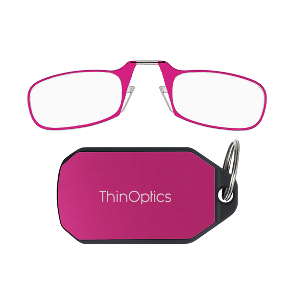 Pink Moment Readers with Fuchsia Keychain Case