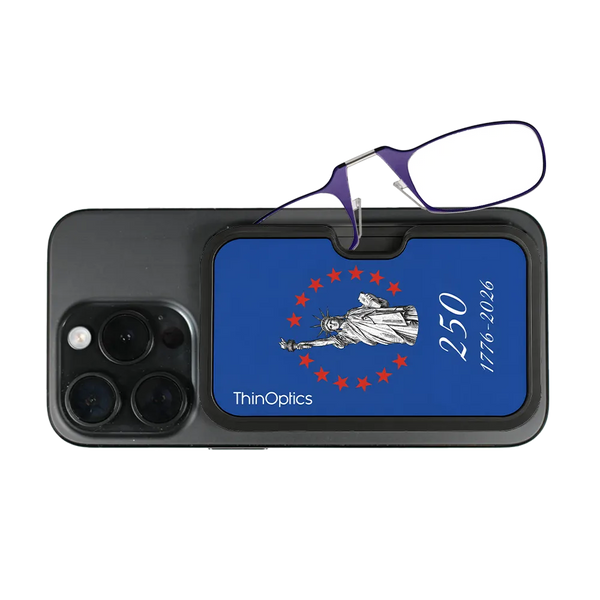 purple readers with royal Lady Liberty Commemorative Magsafe Pod