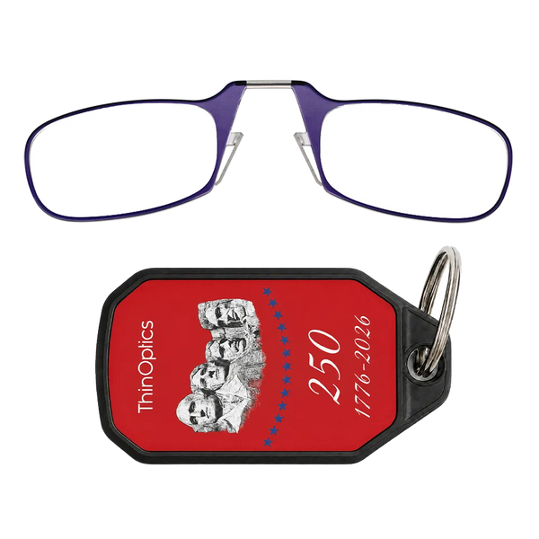purple readers with red Rushmore Commemorative Keychain Case