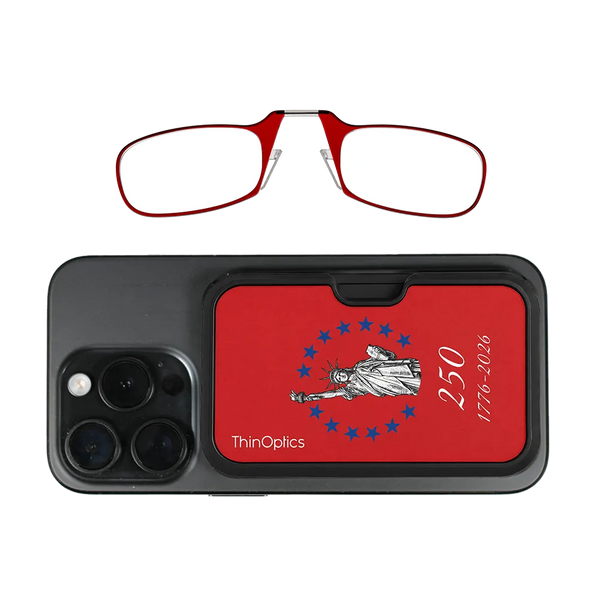 red readers with red Lady Liberty Commemorative Magsafe Pod