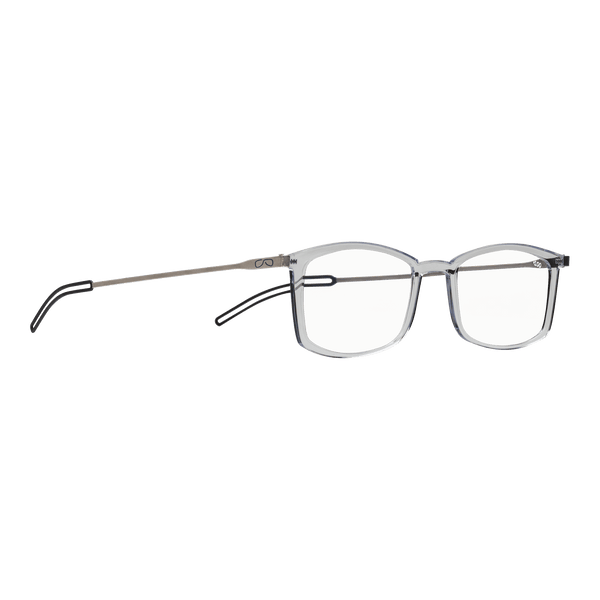 ThinOptics reading glasses and a sleek black case: minimalist design with thin lenses. The compact, brushed metal case offers a modern, portable solution for individuals needing reading glasses.