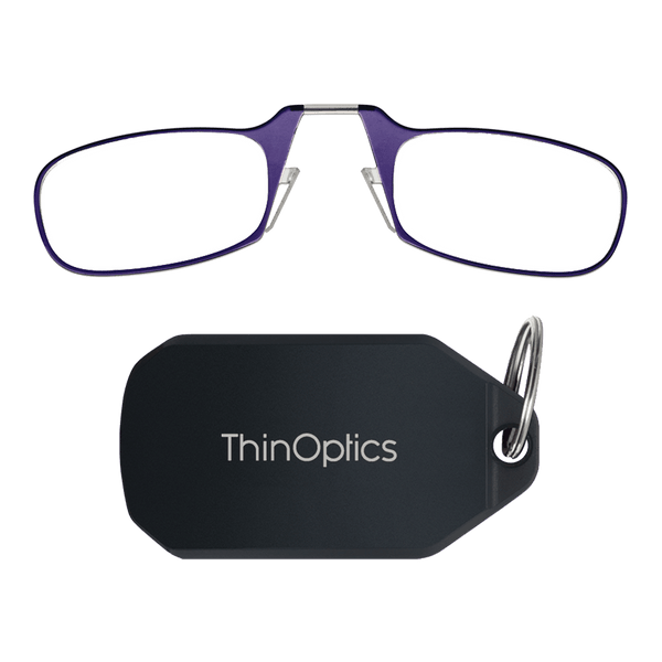 Sleek design meets multi-pack universal comfort. Our Purple Readers adapt to you, offering a barely-there feel with robust durability. Paired with a black case and keychain case: minimalist design, thin frames, and compact for portability.