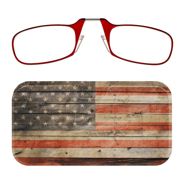 Sleek design meets universal comfort. Our Red Readers adapt to you, offering a barely-there feel with robust durability. Paired with an American Flag Case minimalist design, thin frames, and compact for portability.