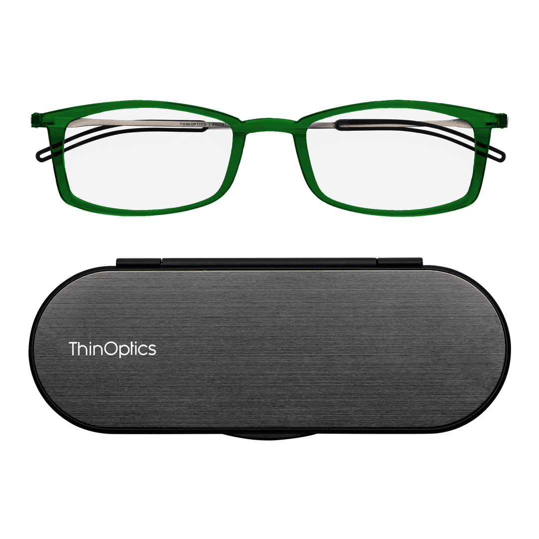Brooklyn Full Frame Reading Glasses Milano Case slim portable readers with ultra thin pocket friendly protective case