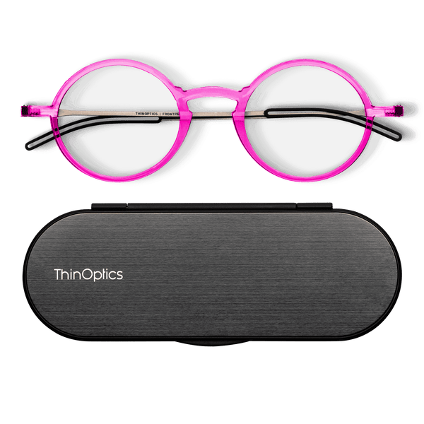 Pink Manhattan Full Frame Reading Glasses + Milano Case