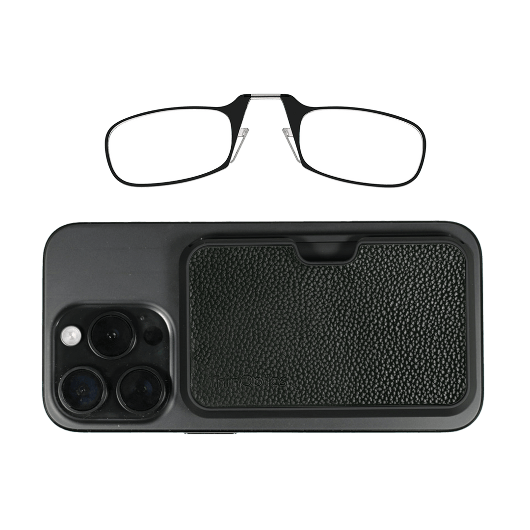 ThinOptics | Readers + Black Leather PU MagSafe® Universal Pod