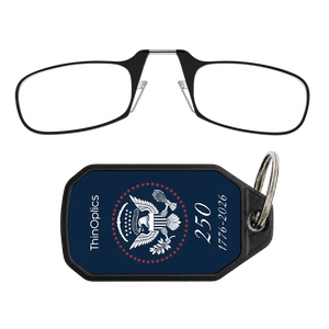 black readers with navy Presidential Commemorative keychain case