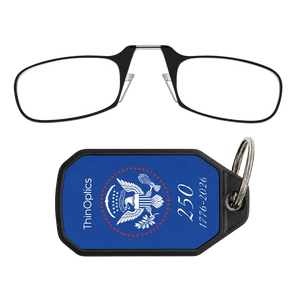 black readers with navy Presidential Commemorative keychain case