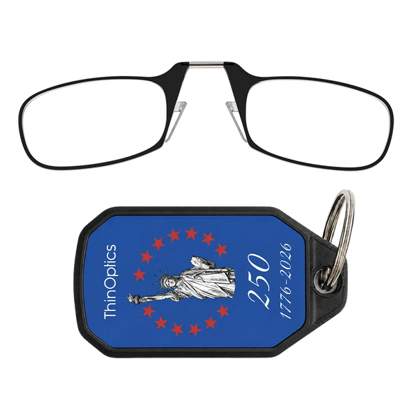 black readers with royal Lady Liberty Commemorative keychain case