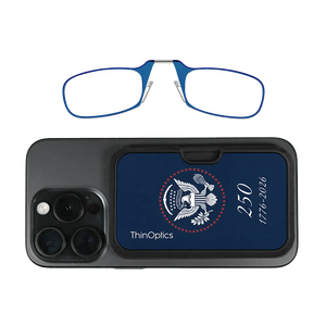 blue readers with navy Presidential Commemorative Magsafe Pod 