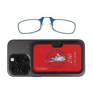 blue readers with red Lady Liberty Commemorative Magsafe Pod