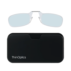 clear blue light blocker with black universal pod case