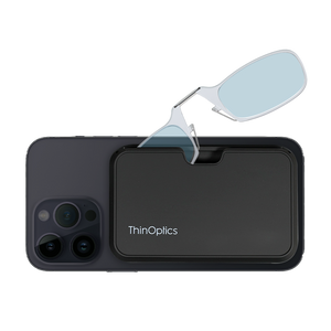 clear blue light blocker readers with black magnetic pod