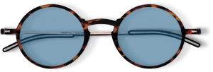 ThinOptics Tortoise framed Reading Glasses with Blue Light Blockers and a sleek black case: minimalist design with thin lenses. The compact, brushed metal case offers a modern, portable solution for individuals needing reading glasses.