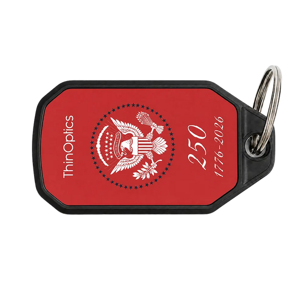 Presidential Seal commemorative keychain case in red