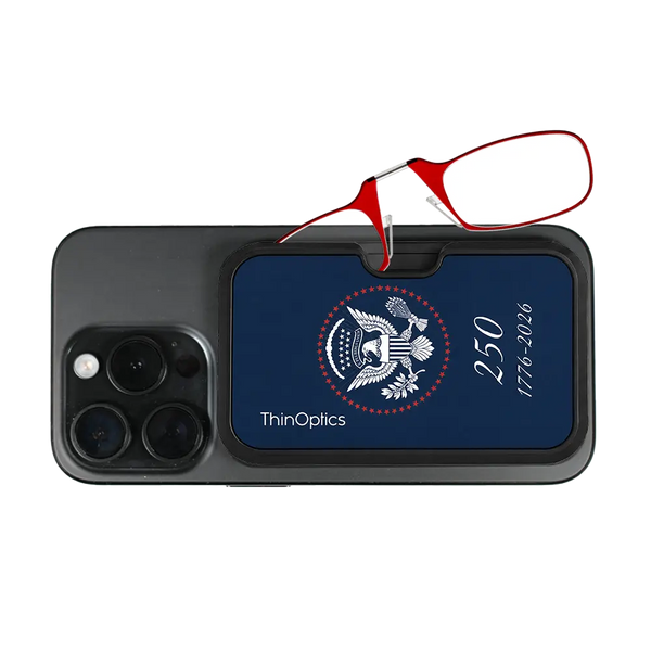 red readers with navy Presidential Commemorative Magsafe Pod 
