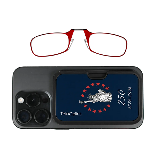red readers with red Lady Liberty Commemorative Magsafe Pod