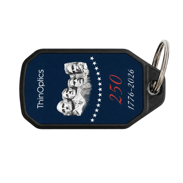 Mt. Rushmore commemorative keychain case in navy