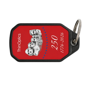 Mt. Rushmore commemorative keychain case in red