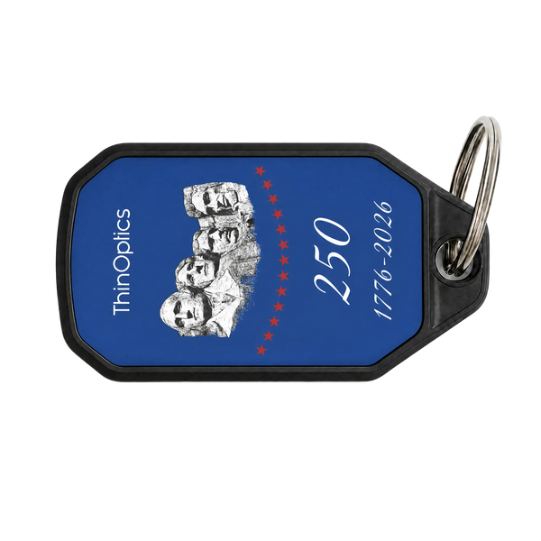 Mt. Rushmore commemorative keychain case in royal