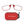 ThinOptics red armless reading glasses above a red keychain case