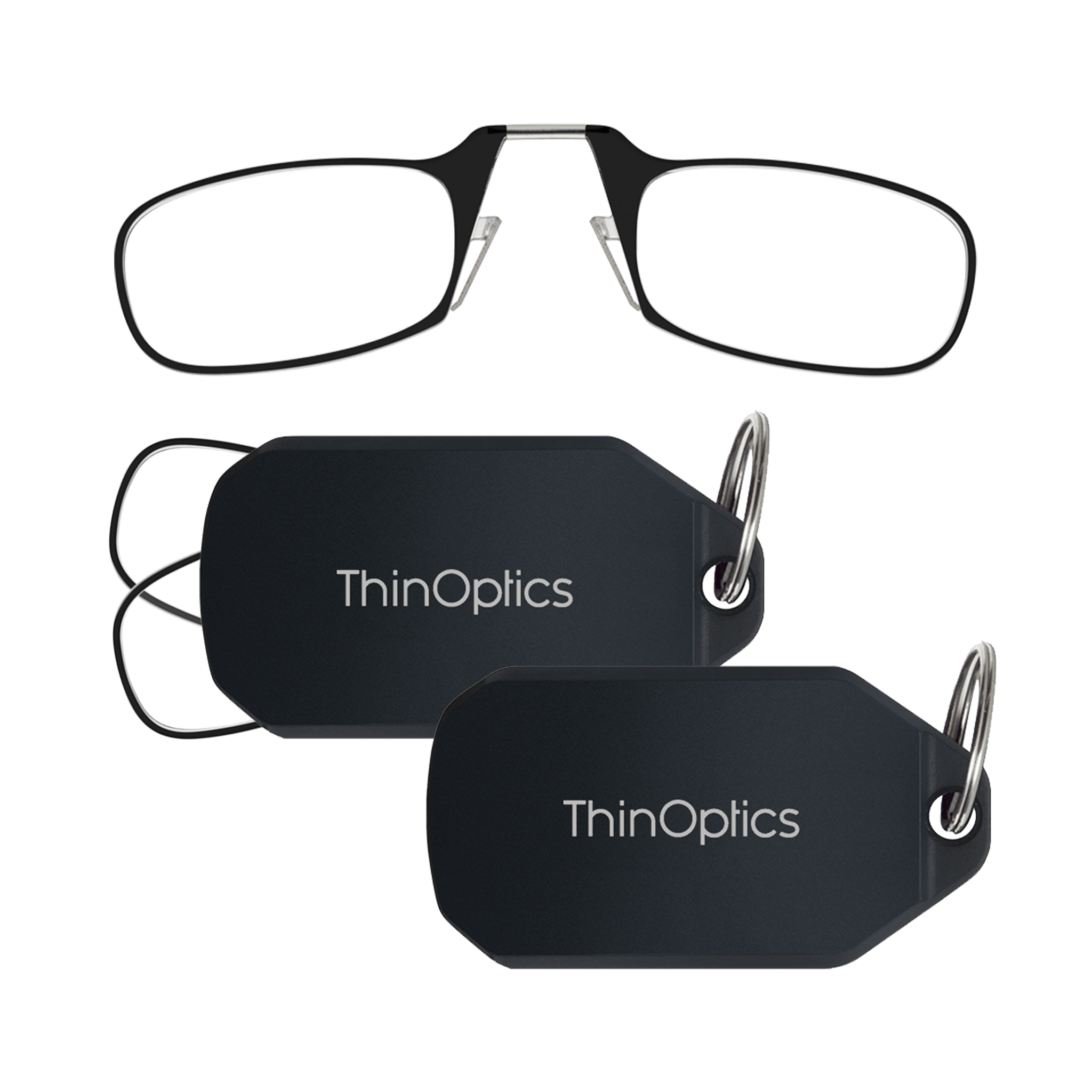 ThinOptics, 2-Pack Readers + Black Keychain Case