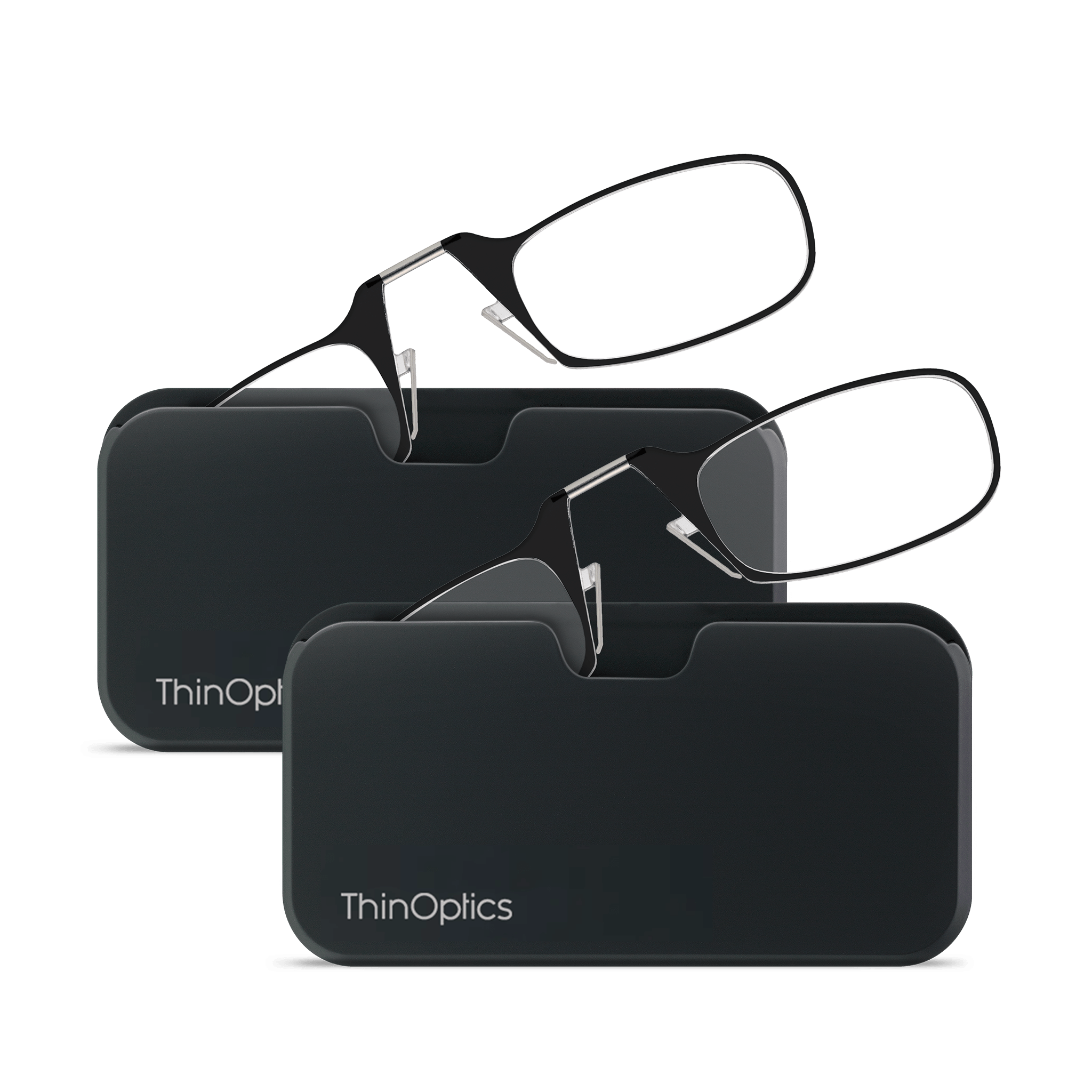 ThinOptics 2Pack Readers + Universal Pod Readers & Reading Glasses