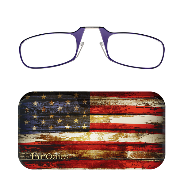 Purple Readers + Rustic Flag Universal Pod case with Readers above case