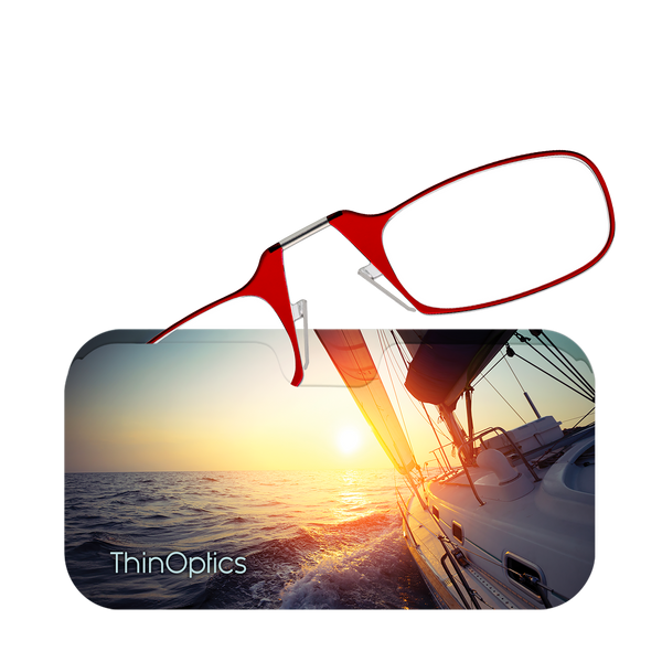 Red Readers peeking out of a Wind in Your Sail Universal Pod
