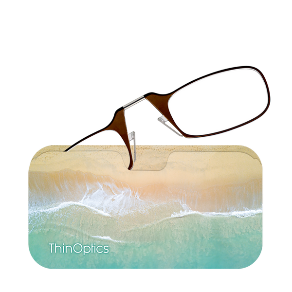 Brown Readers peeking out of a Surf & Sand Universal Pod