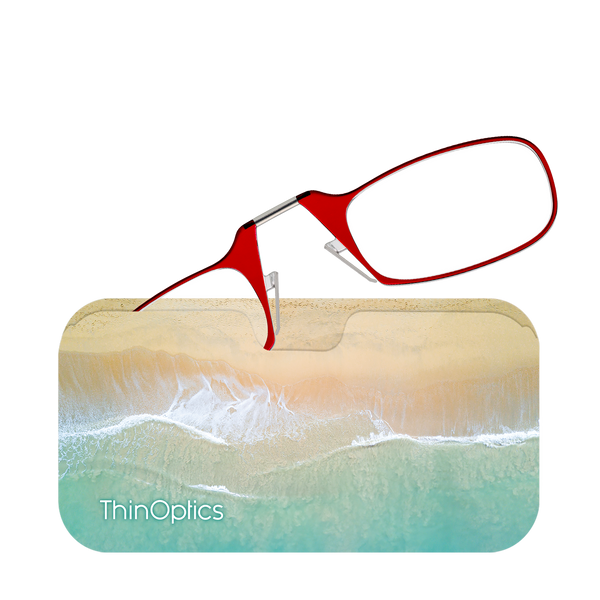 Red Readers peeking out of a Surf & Sand Universal Pod