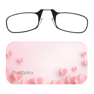 Black Readers + Pink Hearts Universal Pod Case with Readers above case
