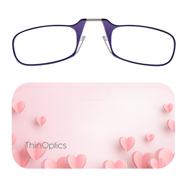 Purple Readers + Pink Hearts Universal Pod case with Readers above case