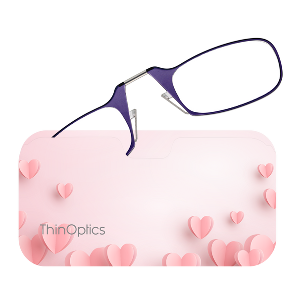 Purple Readers peeking out from a Pink Hearts Universal Pod