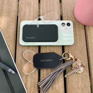 Black Keychain with 2.5 Black Readers in Blister Packaging - Thin Optics