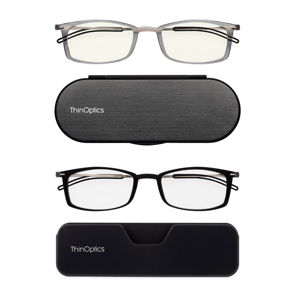 FSA Eligible | ThinOPTICS Keychain Reading Glasses, Black Frame