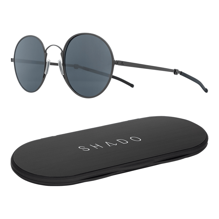 The Palo Alto Sunglasses have that classic round look while blending modern materials with cutting edge technologies. Bask in the sun while enjoying maximum protection from harmful UV rays. Includes brushed aluminum, felt-lined, 6mm thin case with magnetic closure