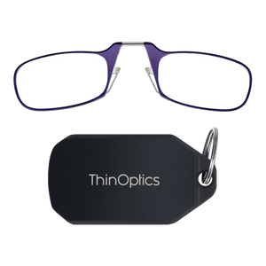 Sleek design meets multi-pack universal comfort. Our Purple Readers adapt to you, offering a barely-there feel with robust durability. Paired with a black case and keychain case: minimalist design, thin frames, and compact for portability.