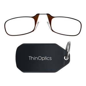 Sleek design meets multi-pack universal comfort. Our Brown Readers adapt to you, offering a barely-there feel with robust durability. Paired with a black case and keychain case: minimalist design, thin frames, and compact for portability.